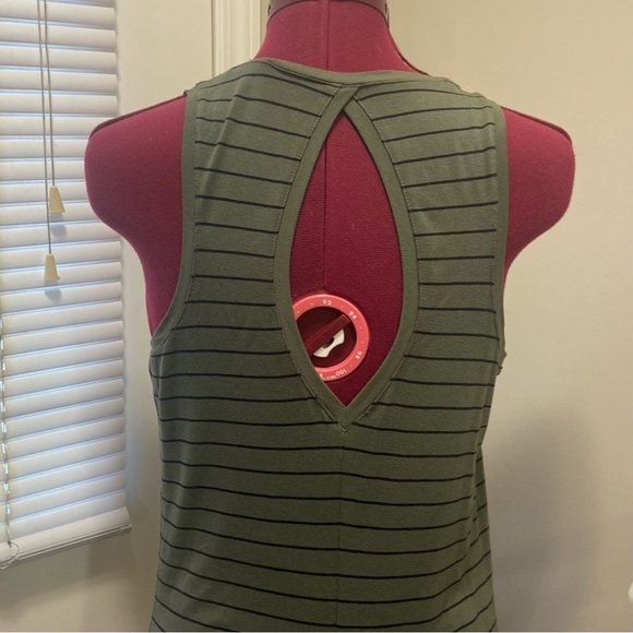 Express women green and black stripes, stretch knit maxi dress. Size S. Used. - Picture 4 of 6